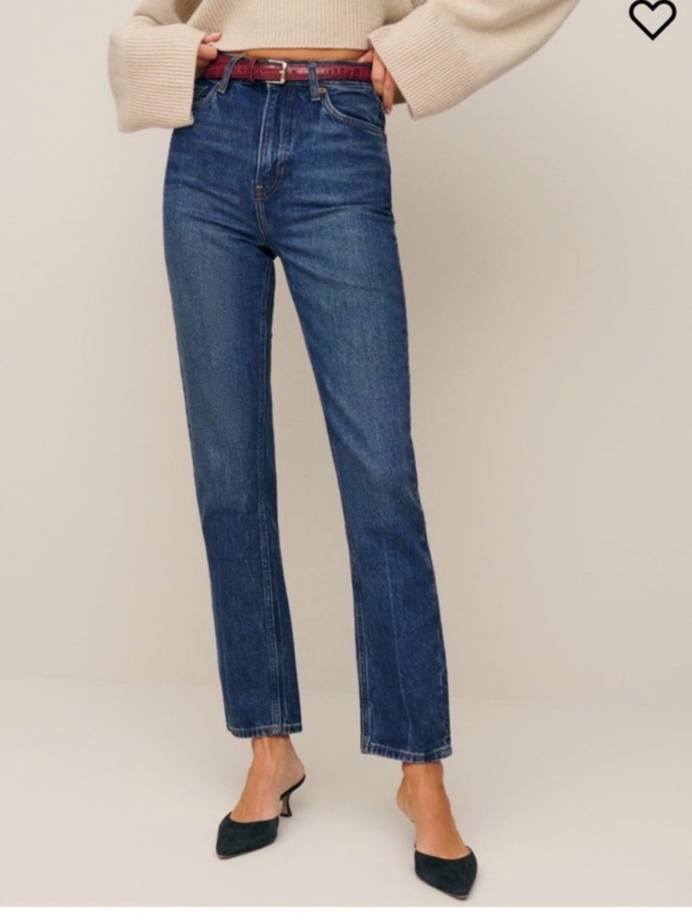 Reformation Liza Ultra High Rise Straight Jean in Icarian sz 24